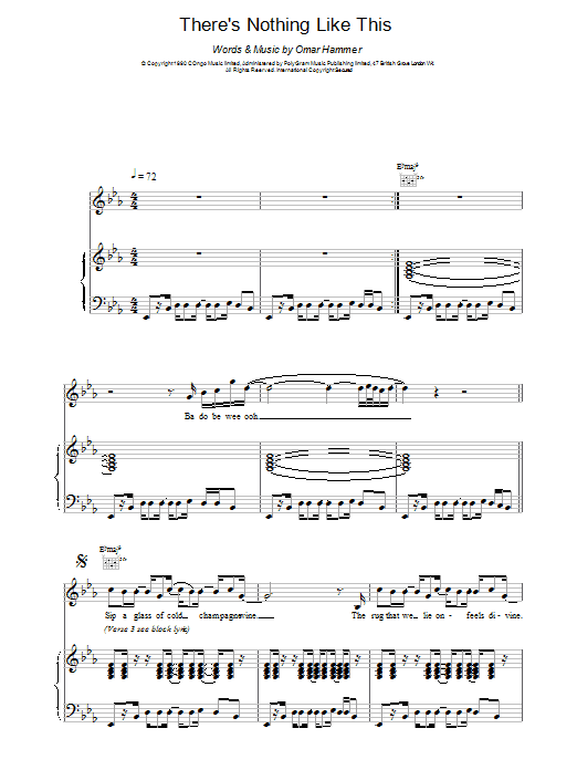 Omar There's Nothing Like This sheet music notes and chords arranged for Piano, Vocal & Guitar Chords