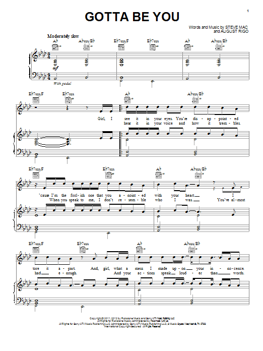 One Direction Gotta Be You sheet music notes and chords arranged for Beginner Piano