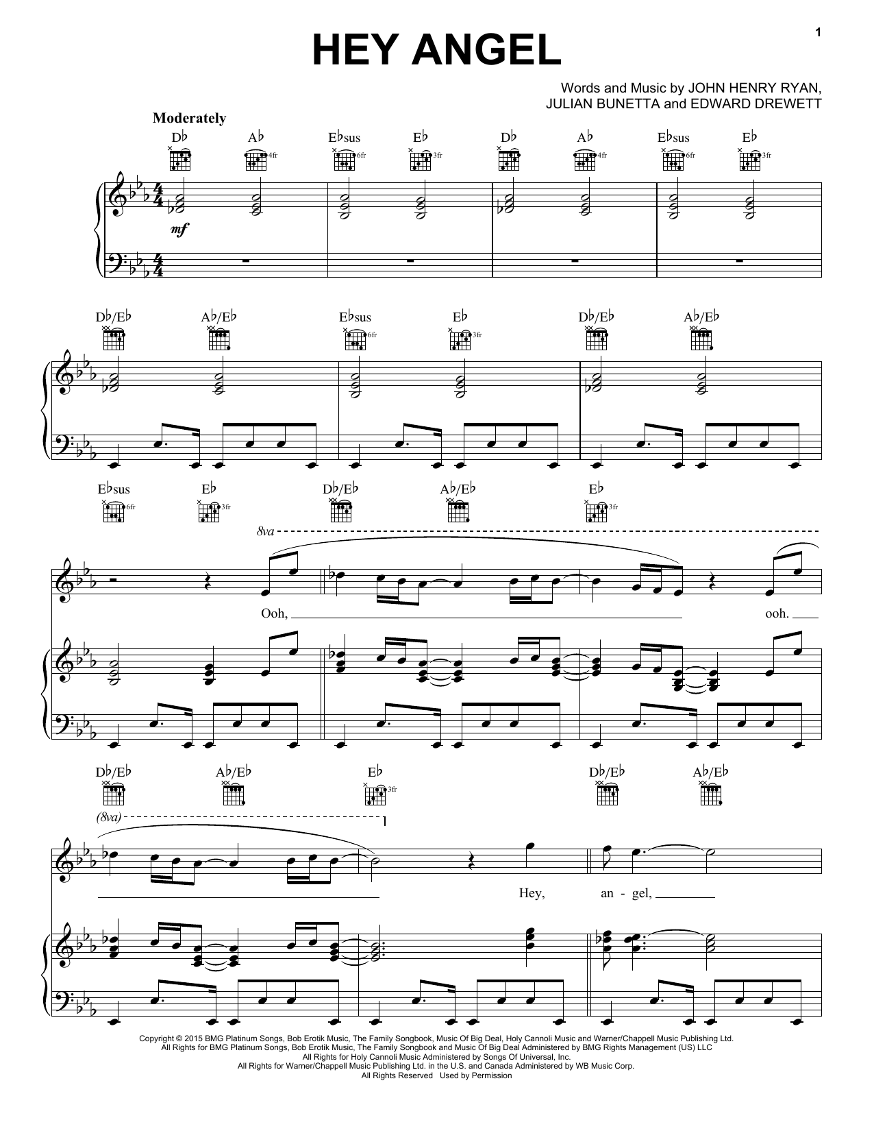 One Direction Hey Angel sheet music notes and chords arranged for Easy Piano