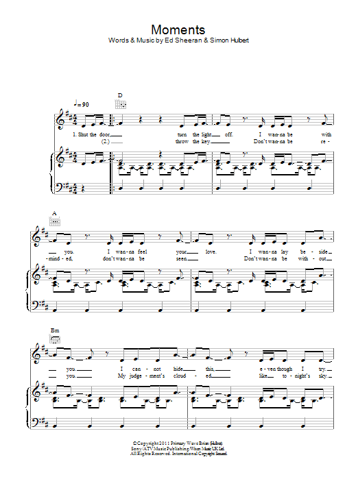 One Direction Moments sheet music notes and chords arranged for Piano, Vocal & Guitar Chords