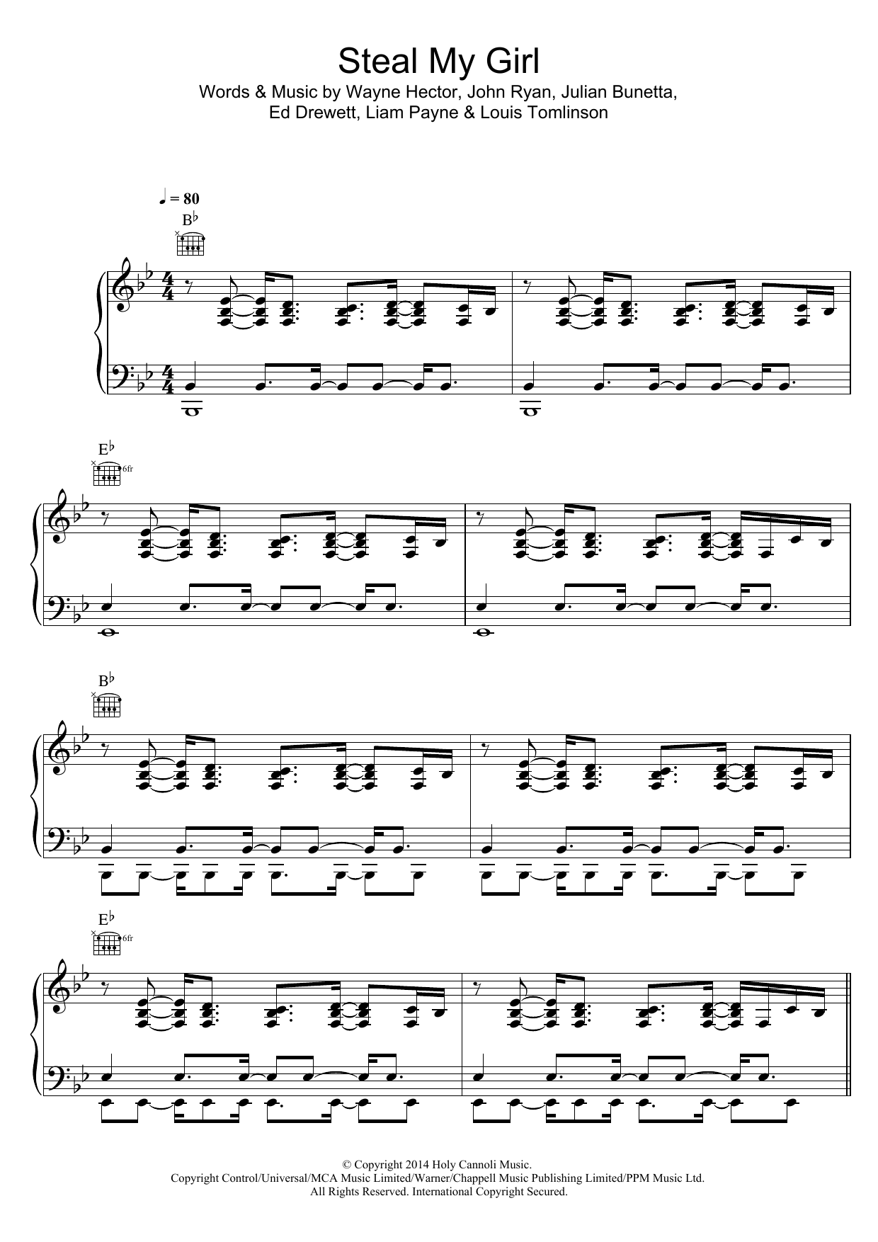 One Direction Steal My Girl sheet music notes and chords arranged for Ukulele
