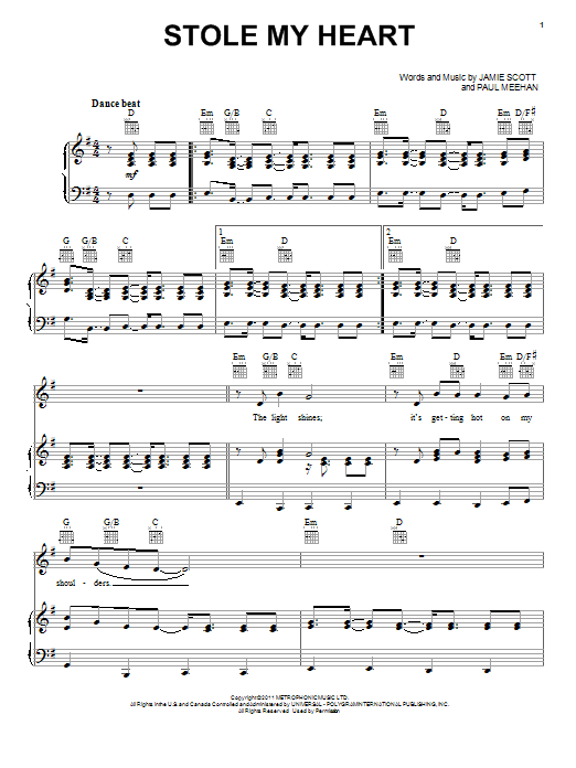 One Direction Stole My Heart sheet music notes and chords arranged for Easy Piano