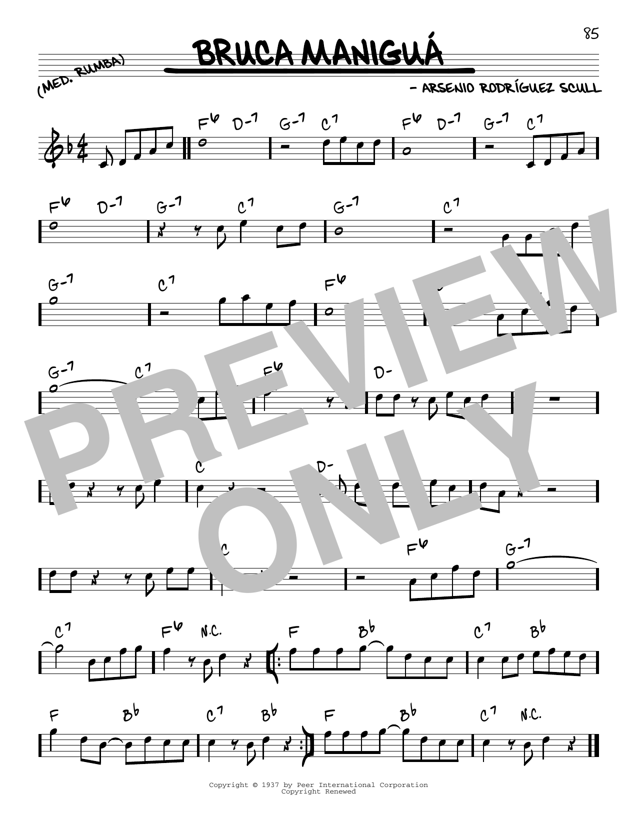 Orquesta Sensacion Bruca Manigua sheet music notes and chords arranged for Real Book – Melody & Chords