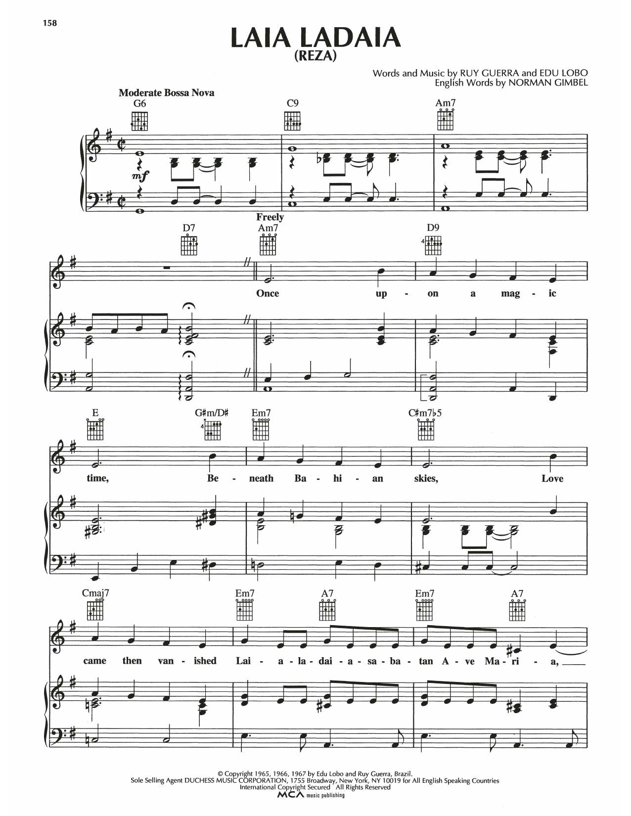 Oscar Brown, Jr. & Luiz Henrique Laia Ladaia (Reza) sheet music notes and chords arranged for Piano, Vocal & Guitar Chords (Right-Hand Melody)