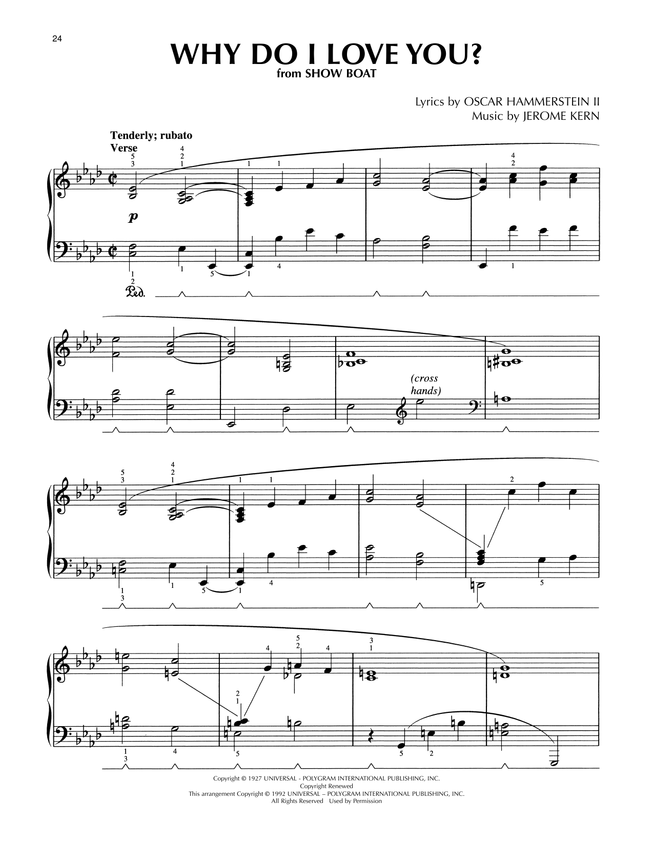Oscar Hammerstein II & Jerome Kern Why Do I Love You? (from Show Boat) (arr. Lee Evans) sheet music notes and chords arranged for Piano Solo