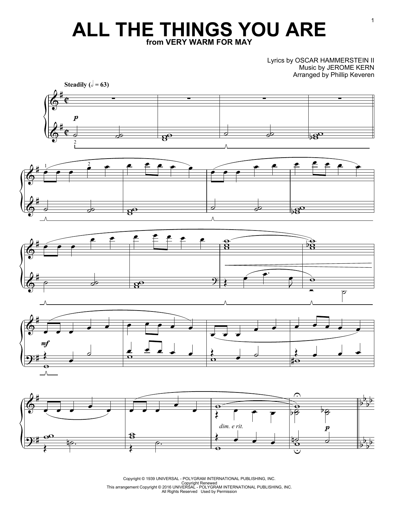 Oscar Hammerstein II All The Things You Are (arr. Phillip Keveren) sheet music notes and chords arranged for Piano Solo