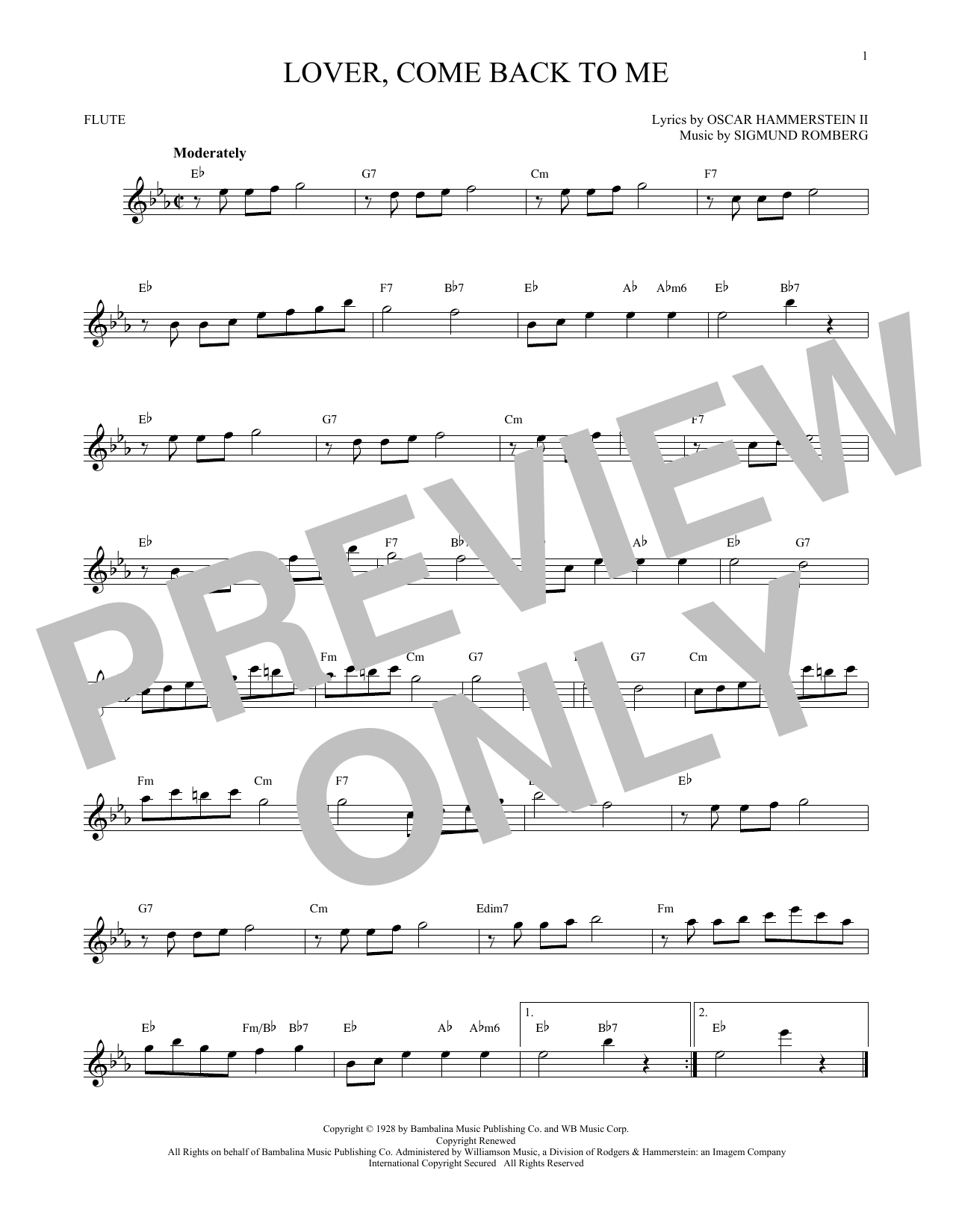 Oscar Hammerstein II Lover, Come Back To Me sheet music notes and chords arranged for Viola Solo
