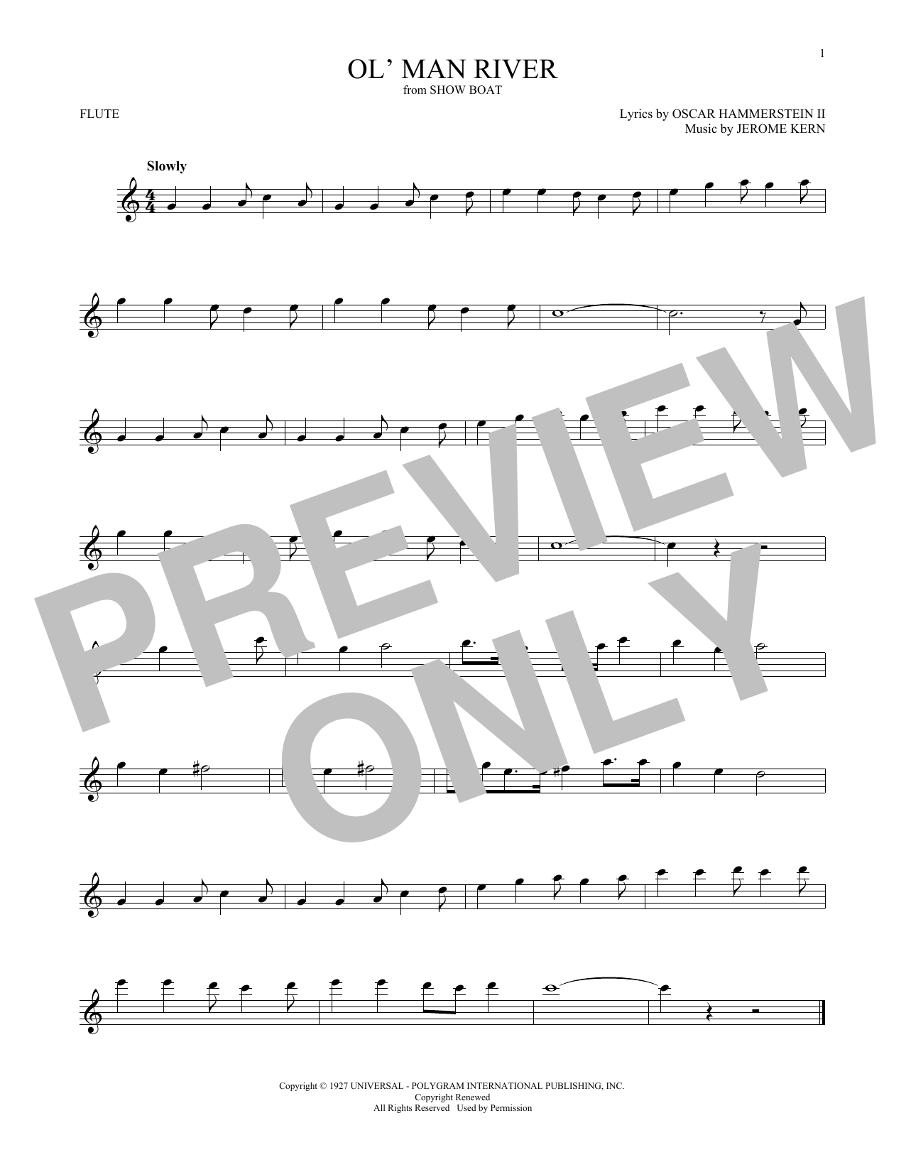 Oscar Hammerstein II Ol' Man River sheet music notes and chords arranged for Lead Sheet / Fake Book