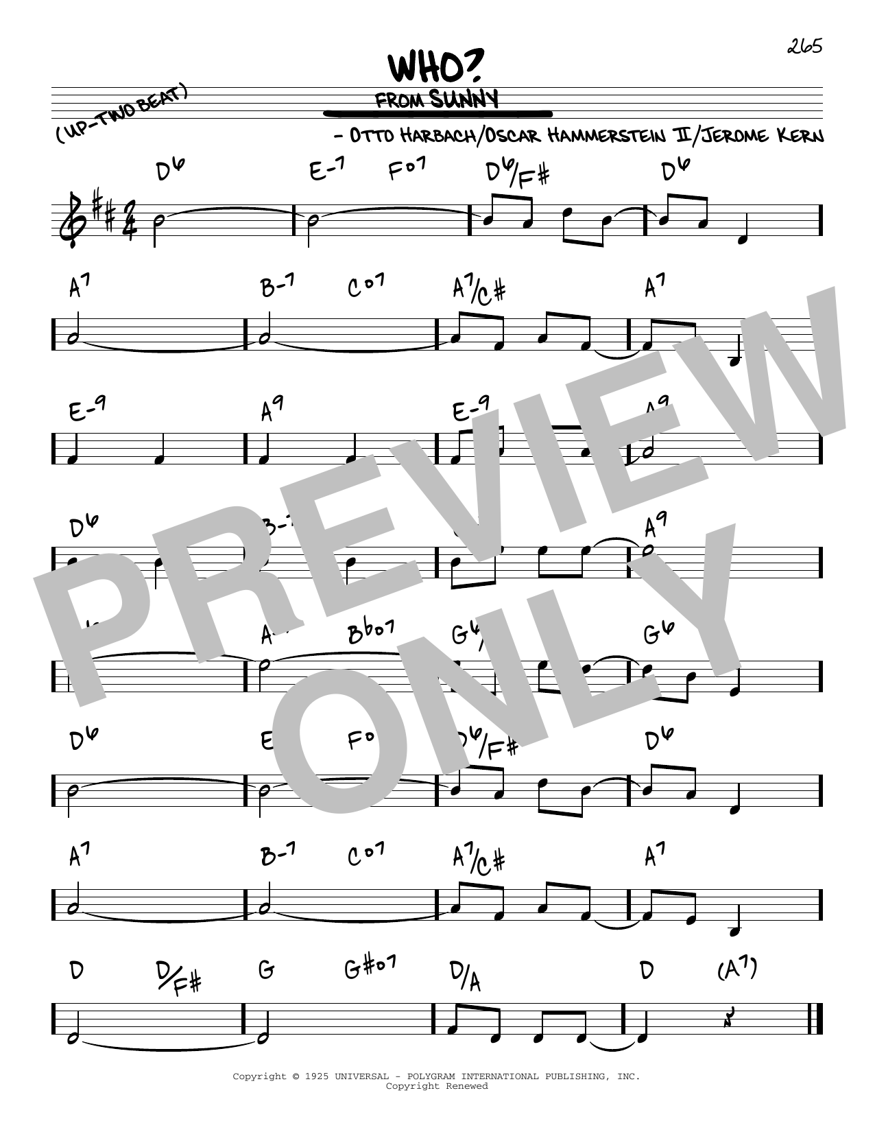 Oscar Hammerstein II Who? sheet music notes and chords arranged for Lead Sheet / Fake Book