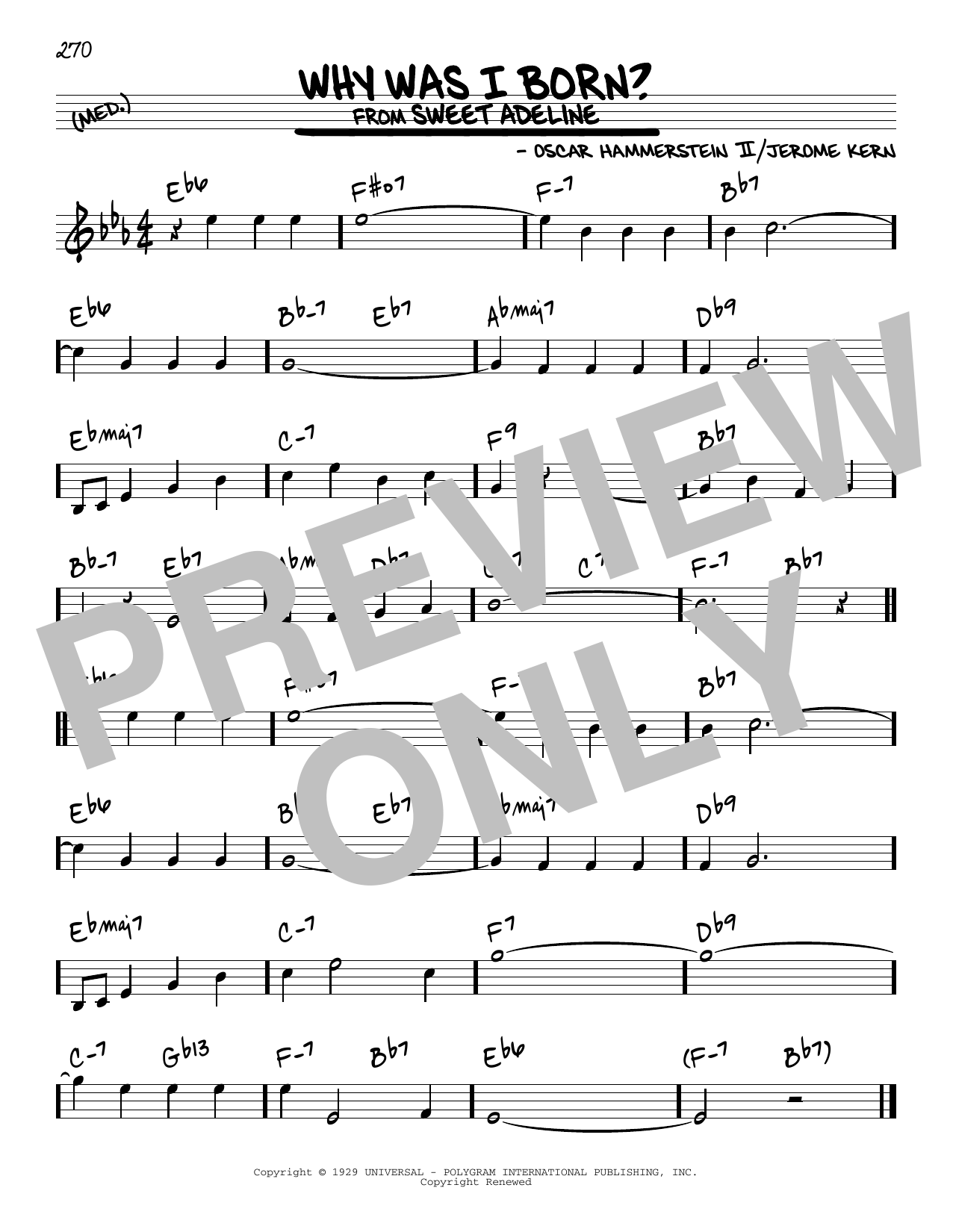 Oscar Hammerstein II Why Was I Born? sheet music notes and chords arranged for Real Book – Melody & Chords