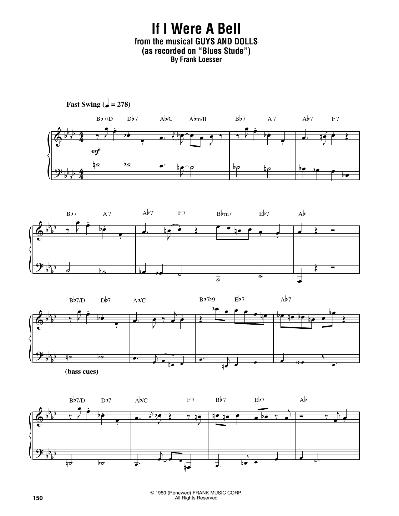 Oscar Peterson If I Were A Bell sheet music notes and chords arranged for Piano Transcription