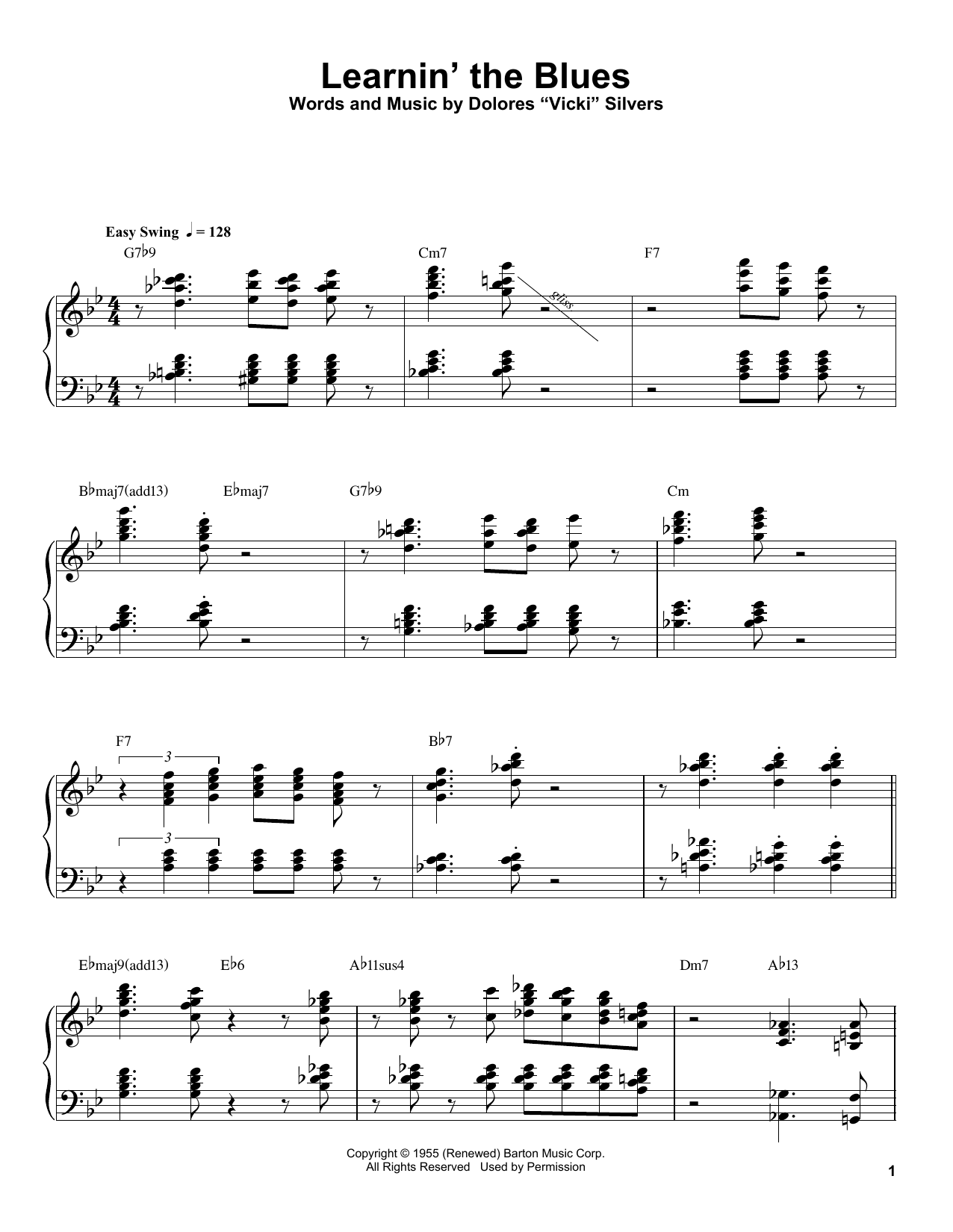 Oscar Peterson Learnin' The Blues sheet music notes and chords arranged for Piano Transcription