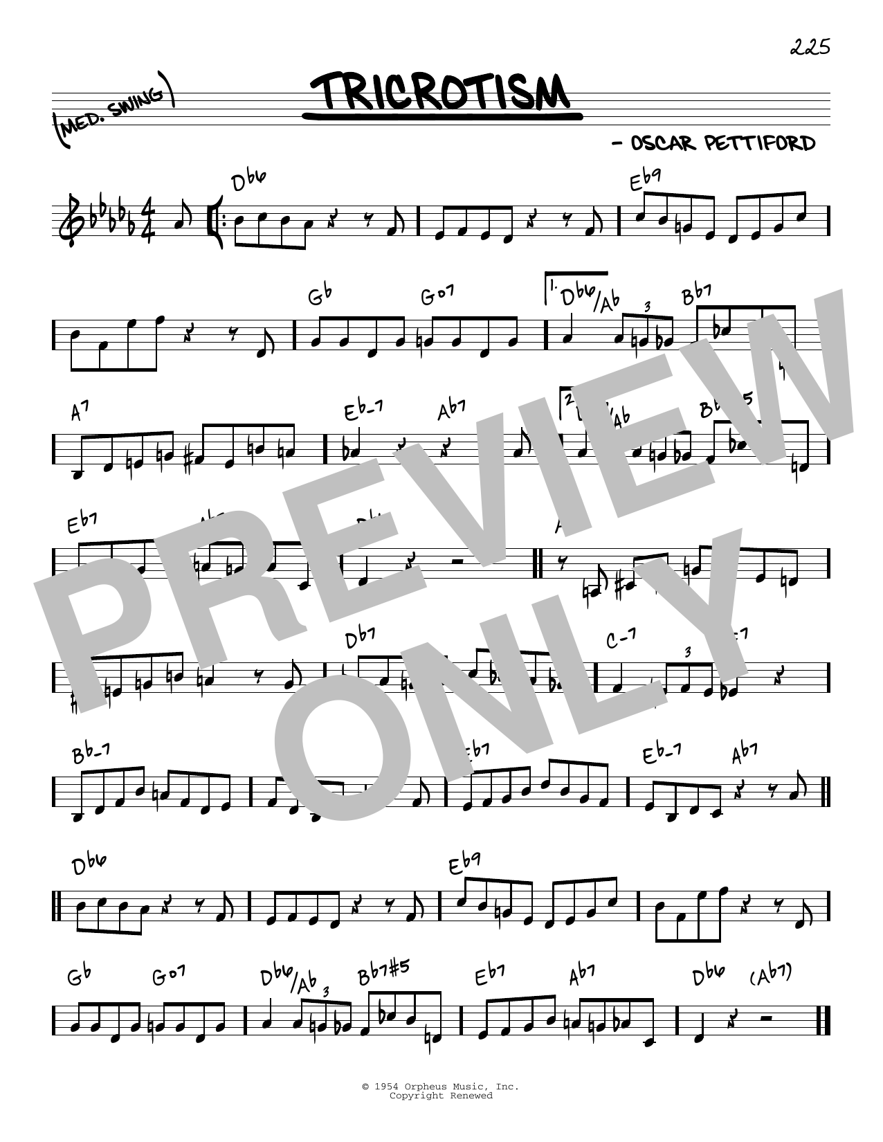Oscar Pettiford Tricrotism sheet music notes and chords arranged for Real Book – Melody & Chords