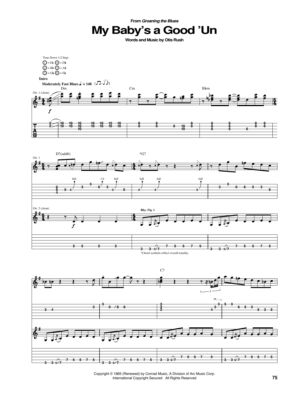 Otis Rush My Baby's A Good 'Un sheet music notes and chords arranged for Guitar Tab