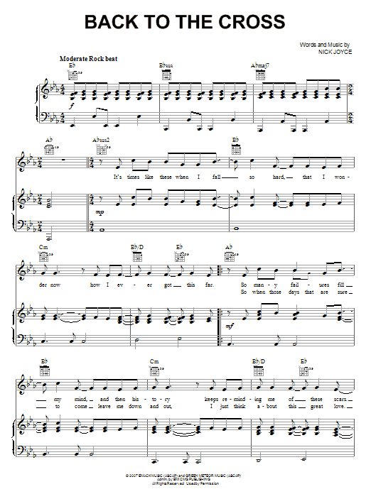 Our Heart's Hero Back To The Cross sheet music notes and chords arranged for Piano, Vocal & Guitar Chords (Right-Hand Melody)