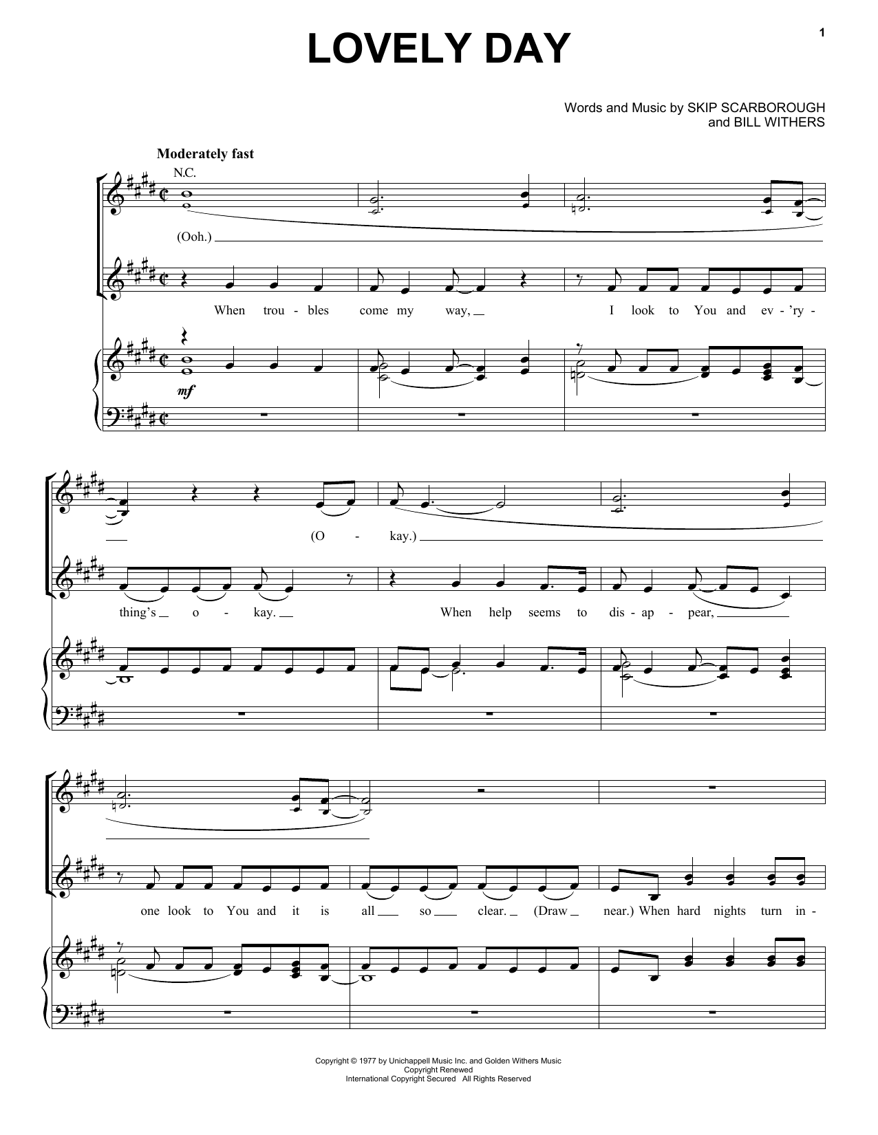 Out of Eden Lovely Day sheet music notes and chords arranged for Piano, Vocal & Guitar Chords (Right-Hand Melody)