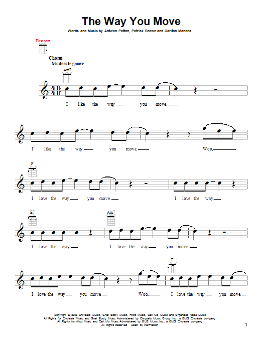 Outkast featuring Sleepy Brown The Way You Move sheet music notes and chords arranged for Alto Sax Solo