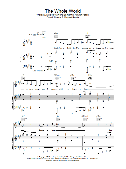 OutKast The Whole World sheet music notes and chords arranged for Lead Sheet / Fake Book