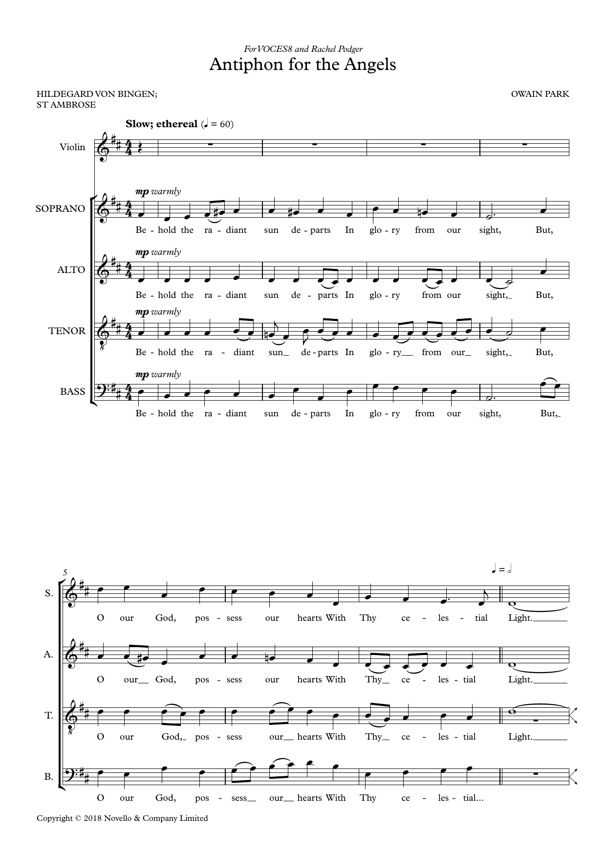 Owain Park Antiphon For The Angels (Vocal score) sheet music notes and chords arranged for SSAATTBB Choir