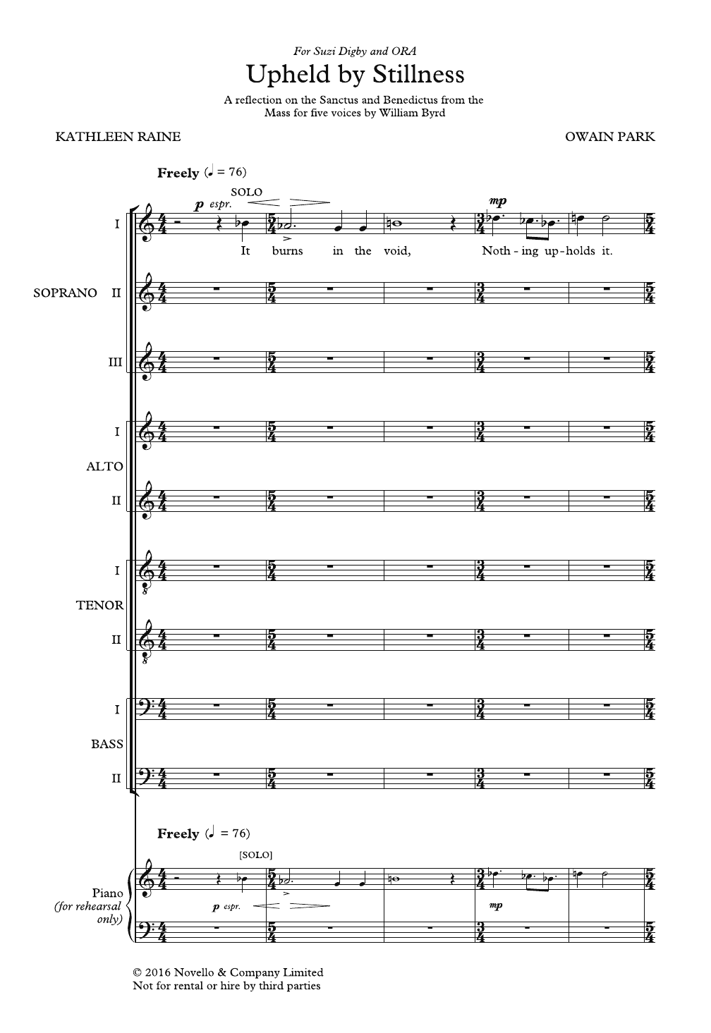 Owain Park Upheld By Stillness sheet music notes and chords arranged for SATB Choir