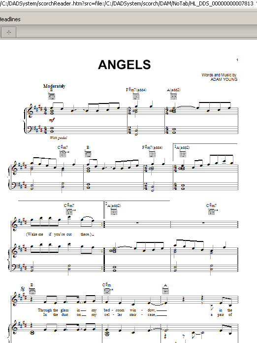Owl City Angels sheet music notes and chords arranged for Piano, Vocal & Guitar Chords (Right-Hand Melody)