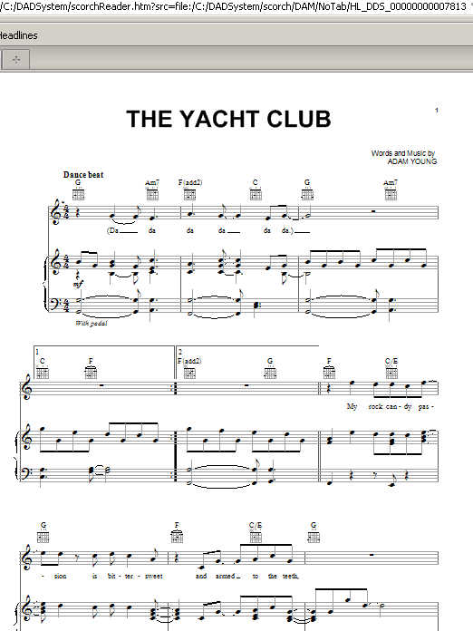 Owl City The Yacht Club sheet music notes and chords arranged for Piano, Vocal & Guitar Chords (Right-Hand Melody)