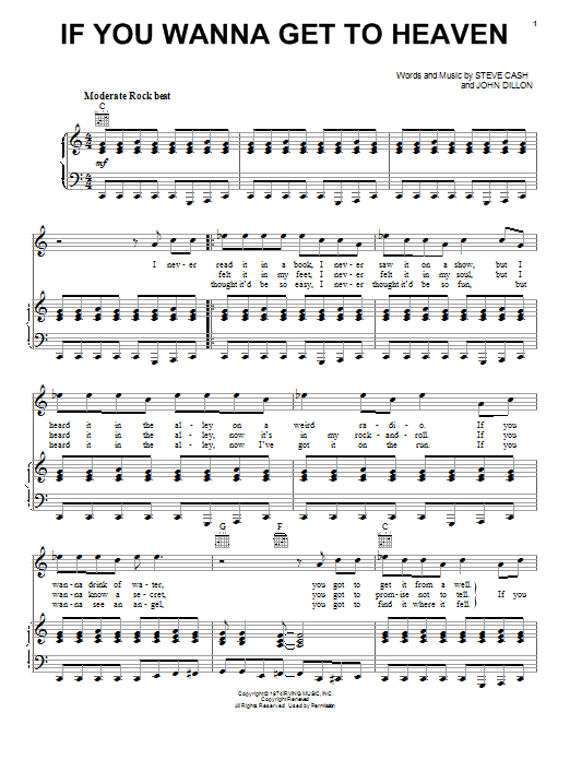 Ozark Mountain Daredevils If You Wanna Get To Heaven sheet music notes and chords arranged for Piano, Vocal & Guitar Chords (Right-Hand Melody)