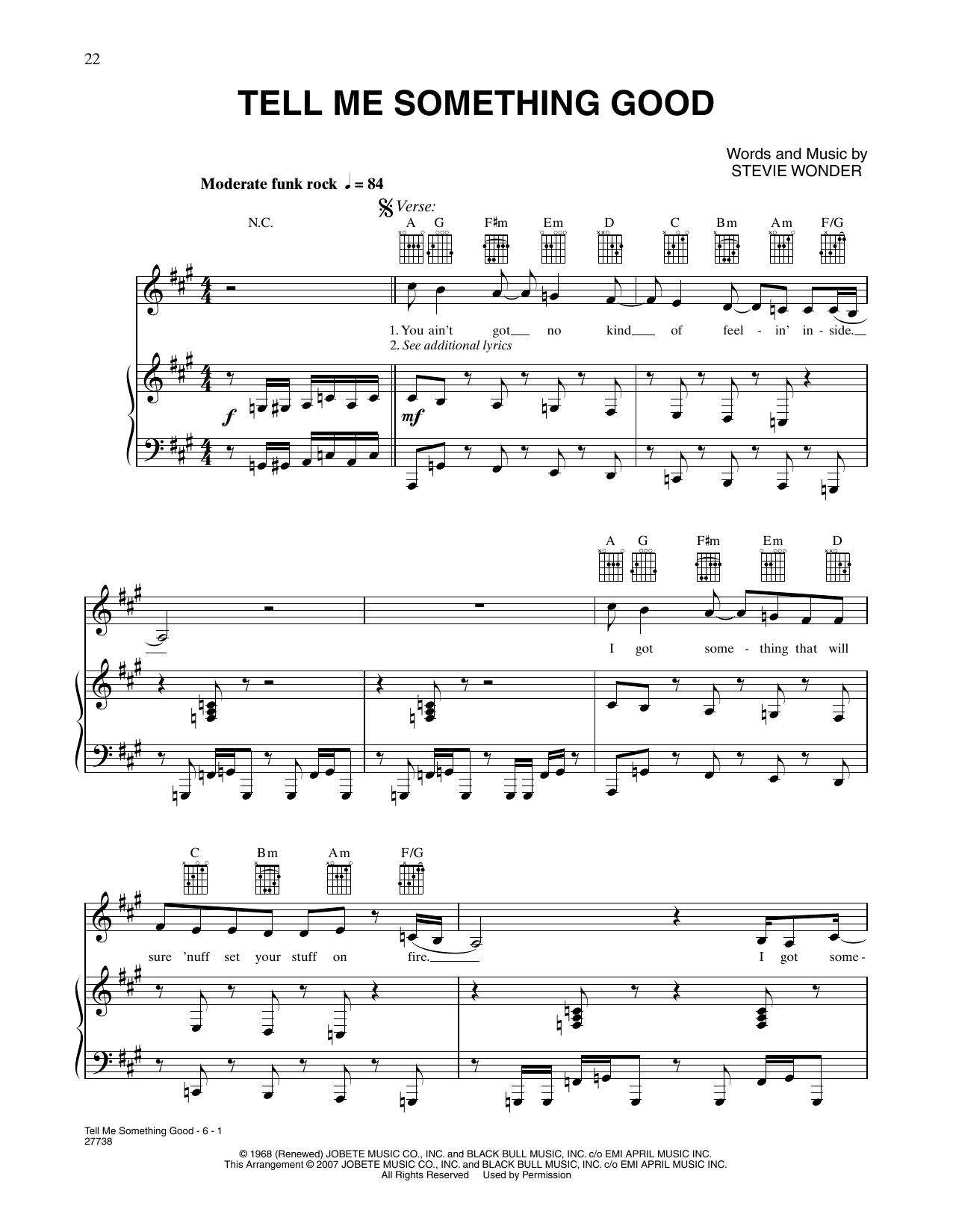 P!nk Tell Me Something Good (from Happy Feet) sheet music notes and chords arranged for Piano, Vocal & Guitar Chords (Right-Hand Melody)