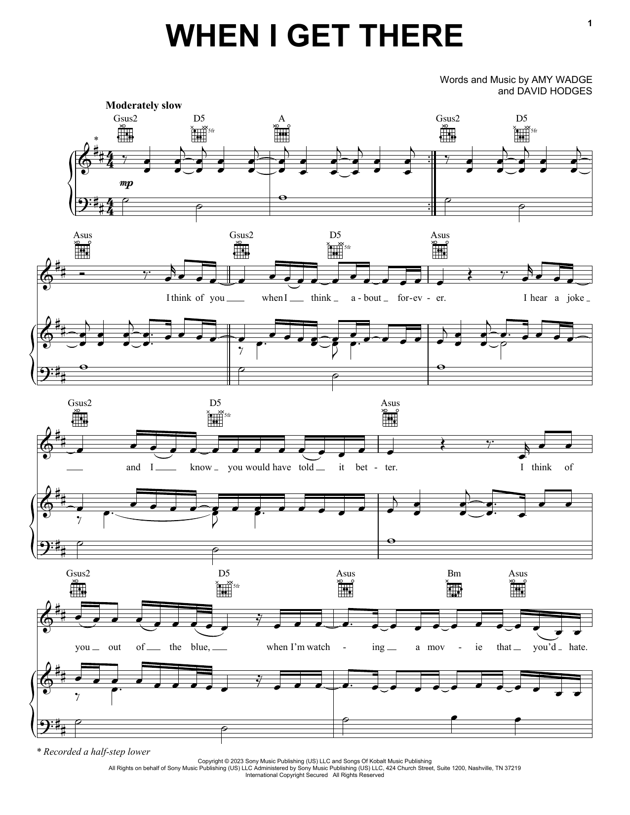 P!nk When I Get There sheet music notes and chords arranged for Piano, Vocal & Guitar Chords (Right-Hand Melody)