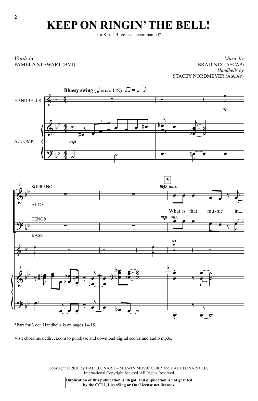 Pamela Stewart and Brad Nix Keep On Ringin' The Bell! sheet music notes and chords arranged for SATB Choir
