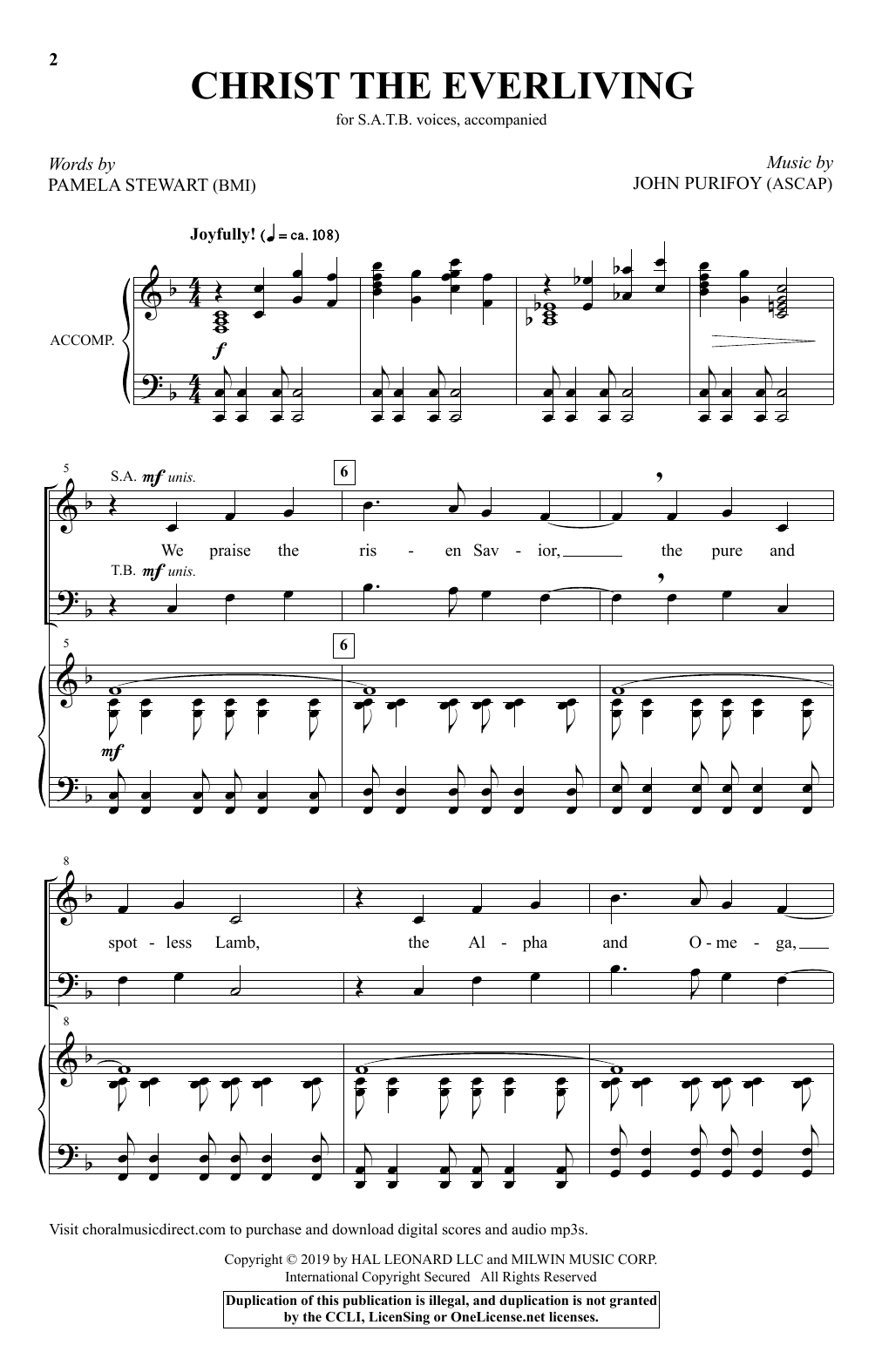 Pamela Stewart and John Purifoy Christ The Everliving sheet music notes and chords arranged for SATB Choir