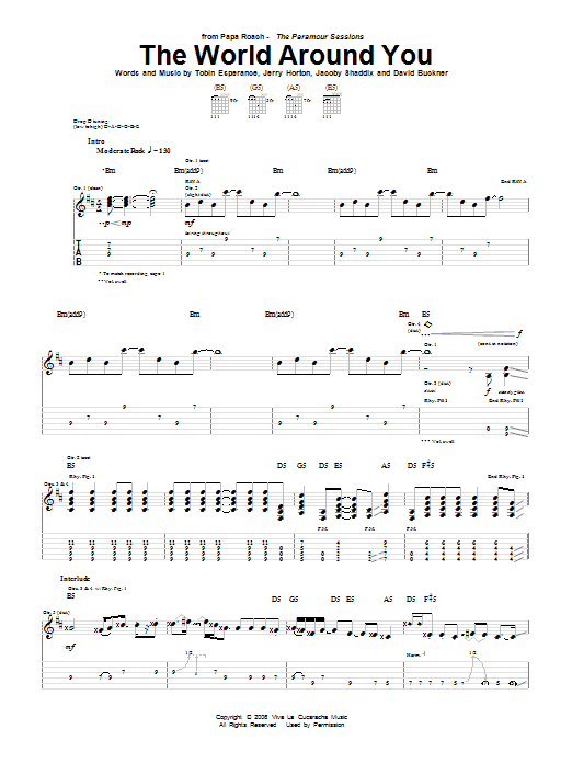 Papa Roach The World Around You sheet music notes and chords arranged for Guitar Tab