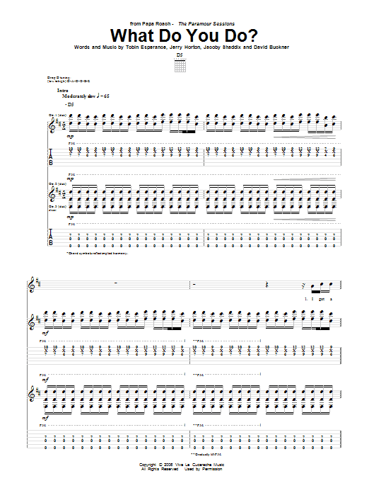 Papa Roach What Do You Do? sheet music notes and chords arranged for Guitar Tab