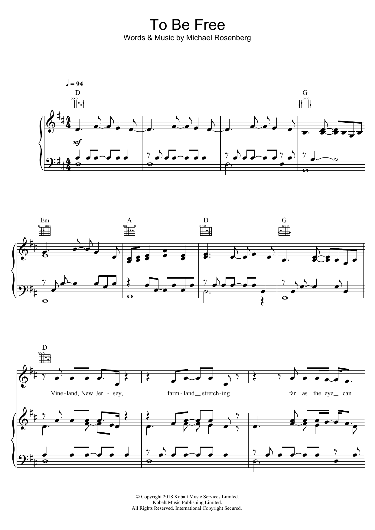 Passenger To Be Free sheet music notes and chords arranged for Piano, Vocal & Guitar Chords (Right-Hand Melody)