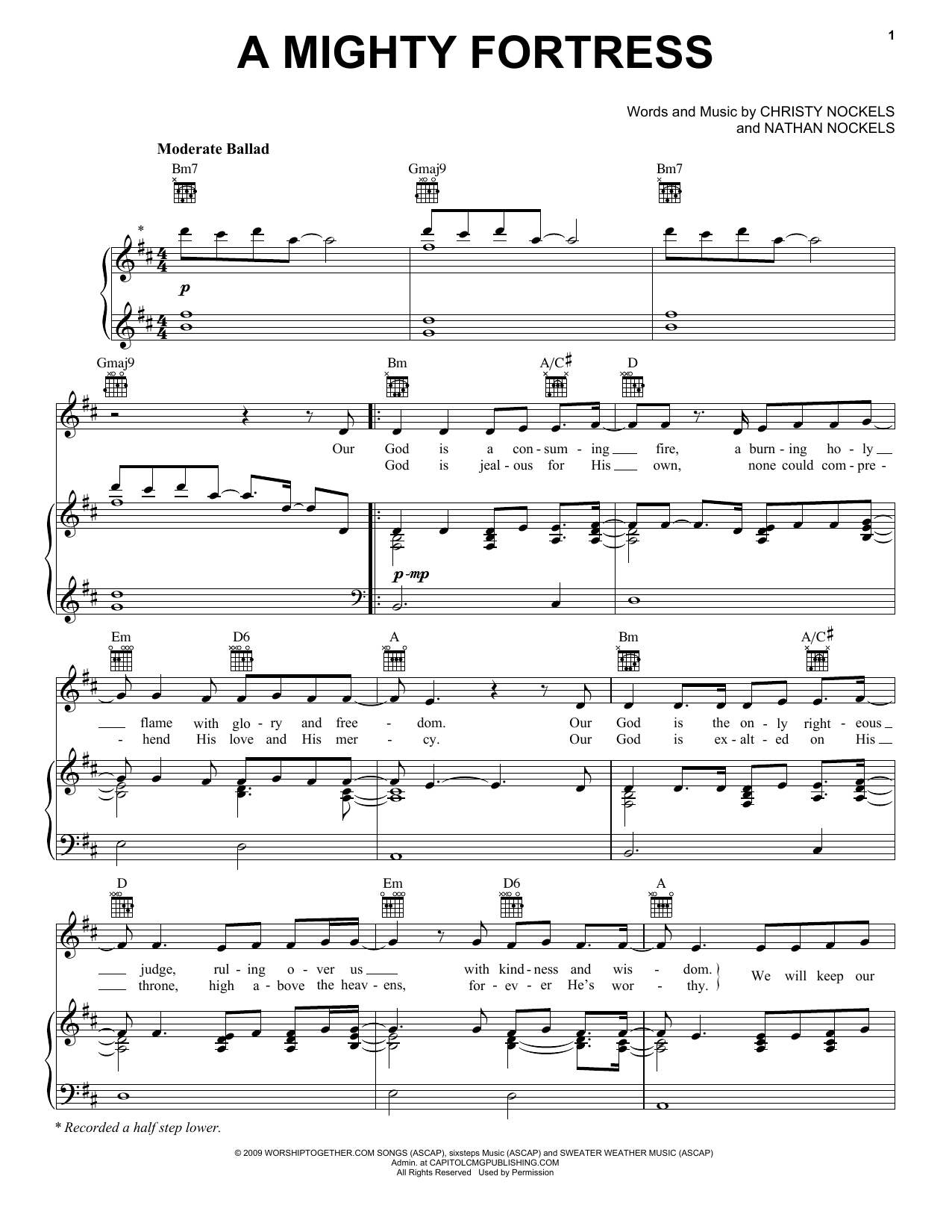 Passion A Mighty Fortress sheet music notes and chords arranged for Piano, Vocal & Guitar Chords (Right-Hand Melody)