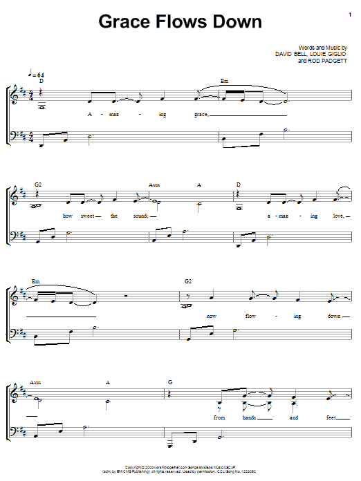 Passion Band Grace Flows Down sheet music notes and chords arranged for Piano, Vocal & Guitar Chords (Right-Hand Melody)