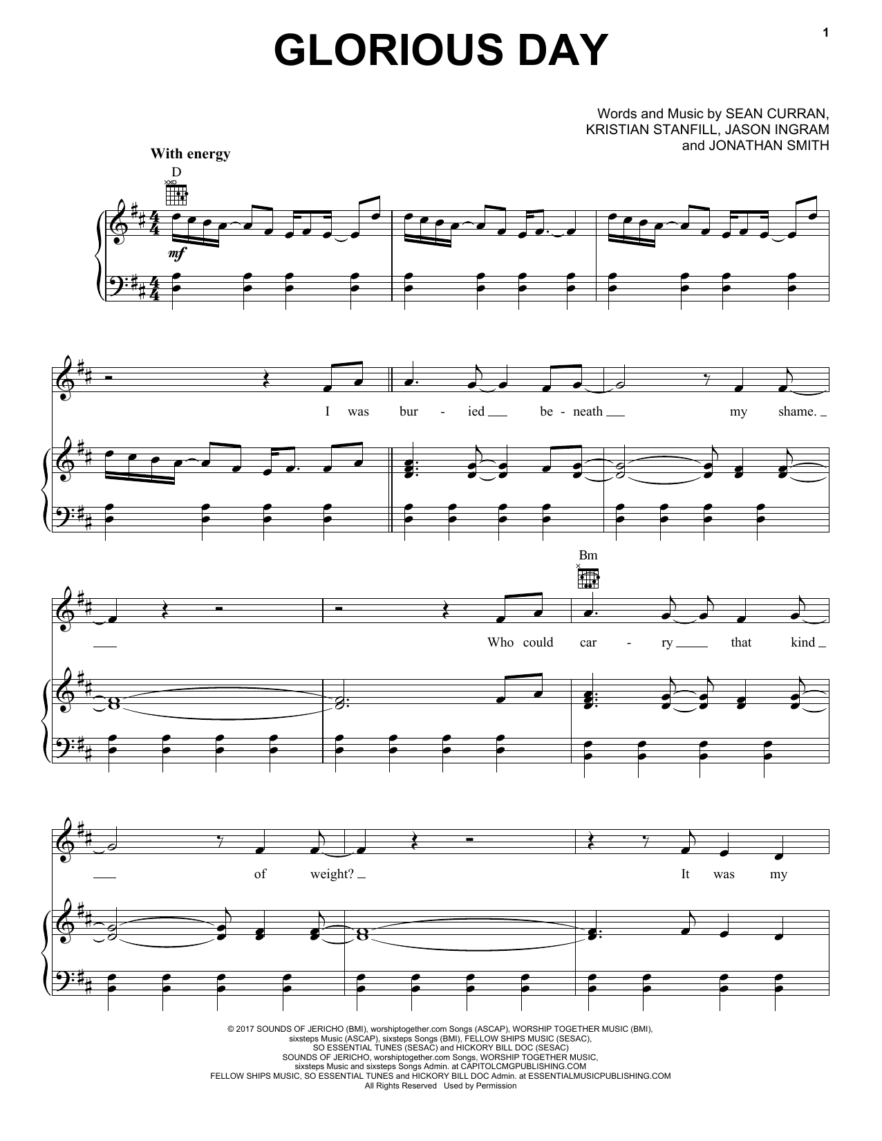 Passion Glorious Day sheet music notes and chords arranged for Easy Piano