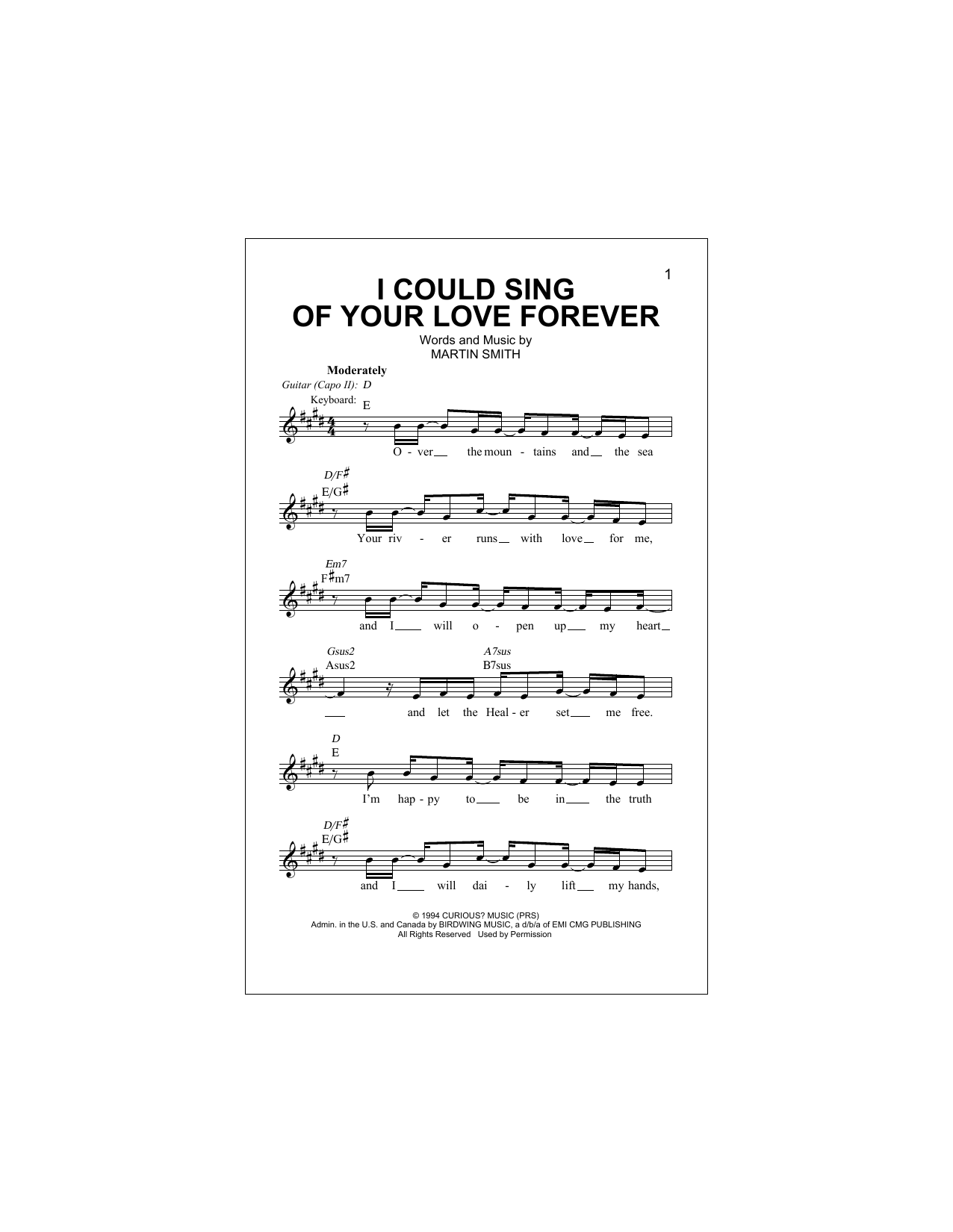 Passion I Could Sing Of Your Love Forever sheet music notes and chords arranged for Lead Sheet / Fake Book