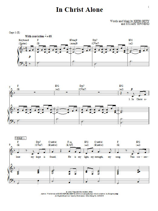 Passion In Christ Alone sheet music notes and chords arranged for Piano, Vocal & Guitar Chords (Right-Hand Melody)