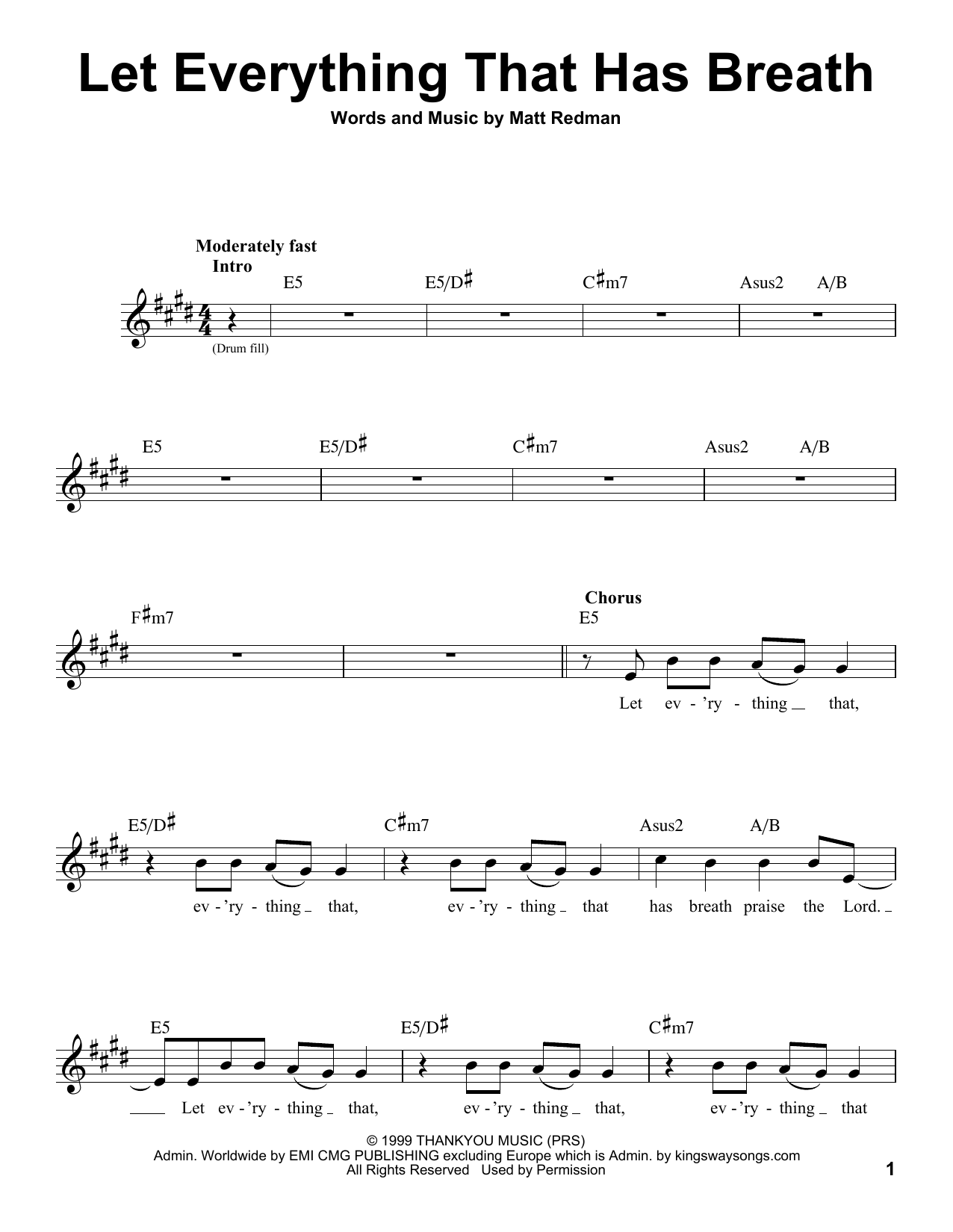 Passion Let Everything That Has Breath sheet music notes and chords arranged for Pro Vocal