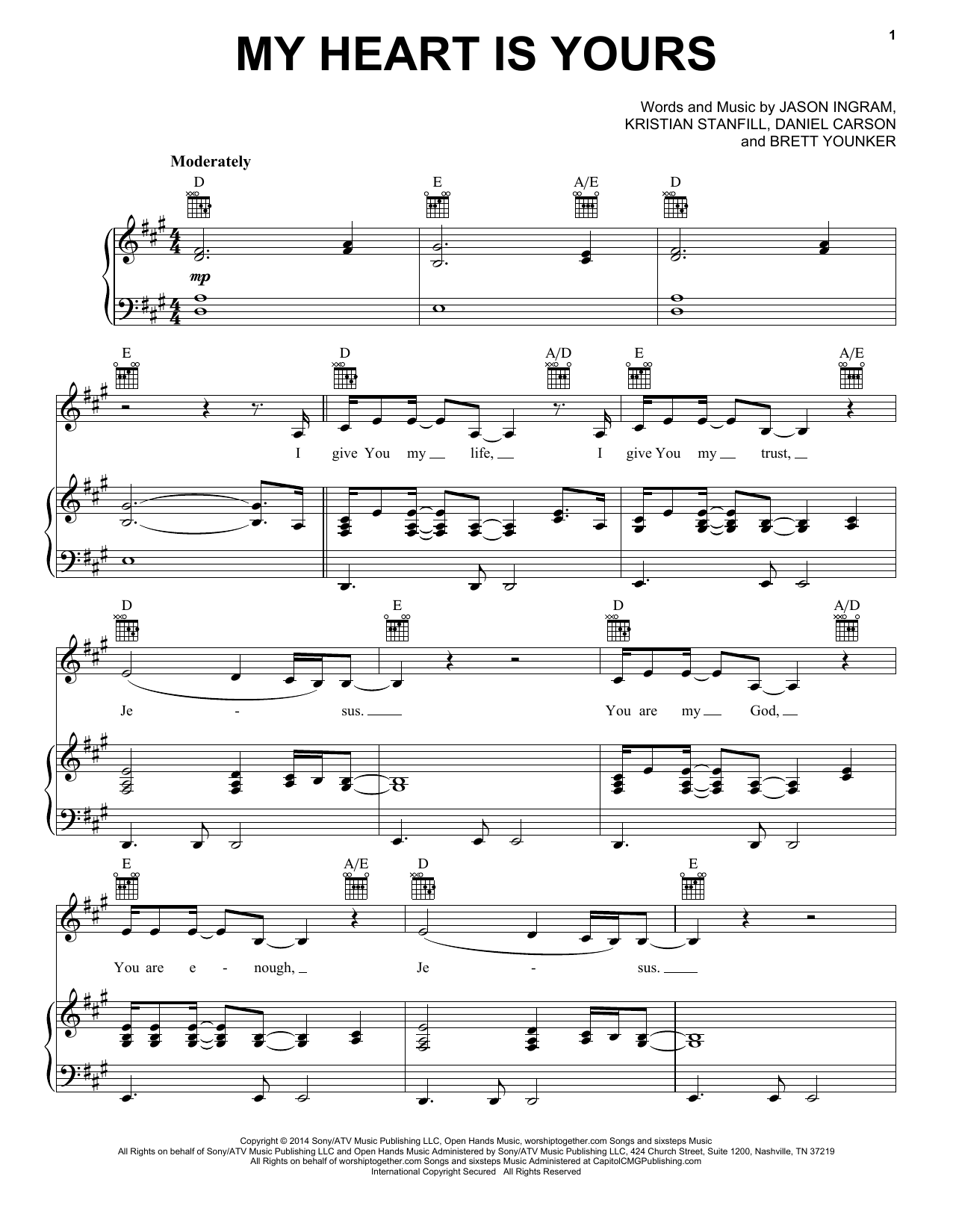 Passion My Heart Is Yours sheet music notes and chords arranged for Piano, Vocal & Guitar Chords (Right-Hand Melody)