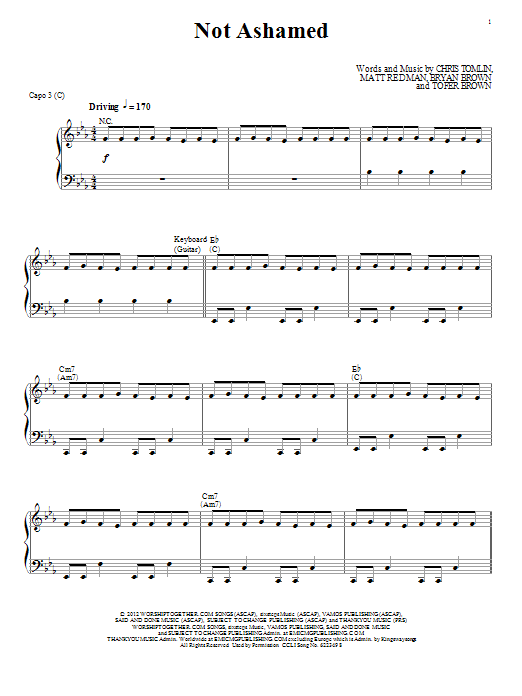 Passion Not Ashamed sheet music notes and chords arranged for Piano, Vocal & Guitar Chords (Right-Hand Melody)
