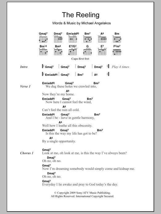 Passion Pit The Reeling sheet music notes and chords arranged for Guitar Chords/Lyrics