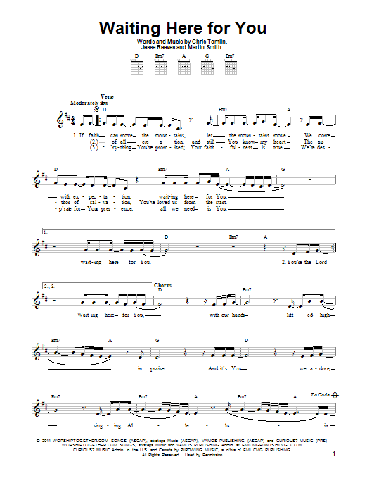 Passion Waiting Here For You sheet music notes and chords arranged for Lead Sheet / Fake Book
