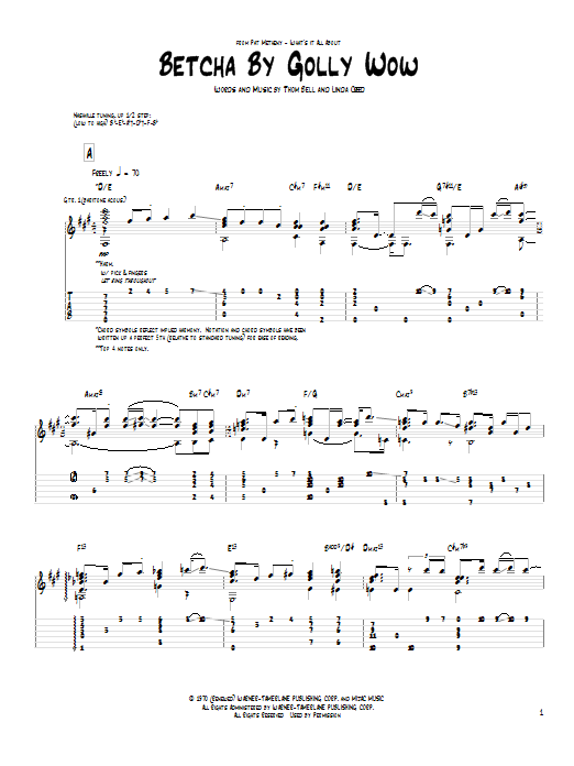 Pat Metheny Betcha By Golly Wow sheet music notes and chords arranged for Guitar Tab