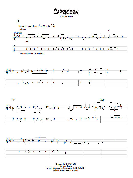 Pat Metheny Capricorn sheet music notes and chords arranged for Guitar Tab