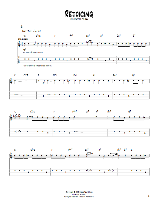 Pat Metheny Rejoicing sheet music notes and chords arranged for Guitar Tab