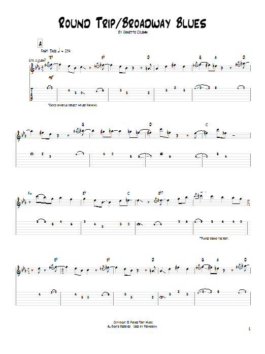 Pat Metheny Round Trip / Broadway Blues sheet music notes and chords arranged for Guitar Tab