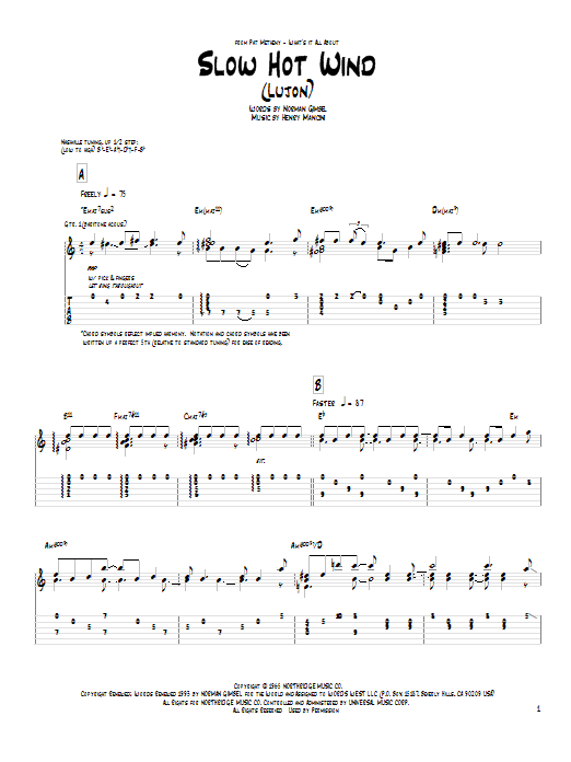 Pat Metheny Slow Hot Wind (Lujon) sheet music notes and chords arranged for Guitar Tab