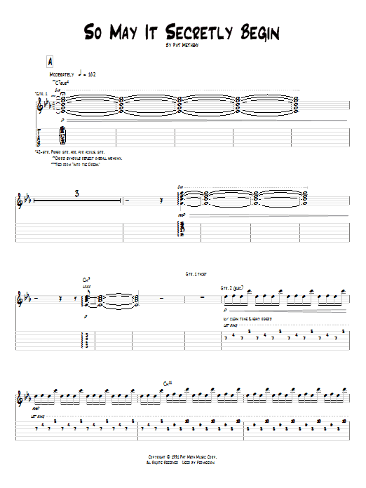 Pat Metheny So May It Secretly Begin sheet music notes and chords arranged for Piano Solo
